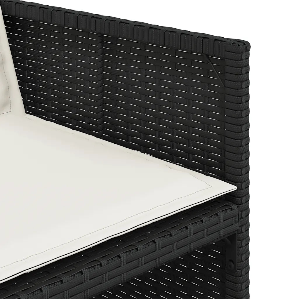 Set da Pranzo da Giardino 11 pz con Cuscini in Polyrattan Nero 3277793