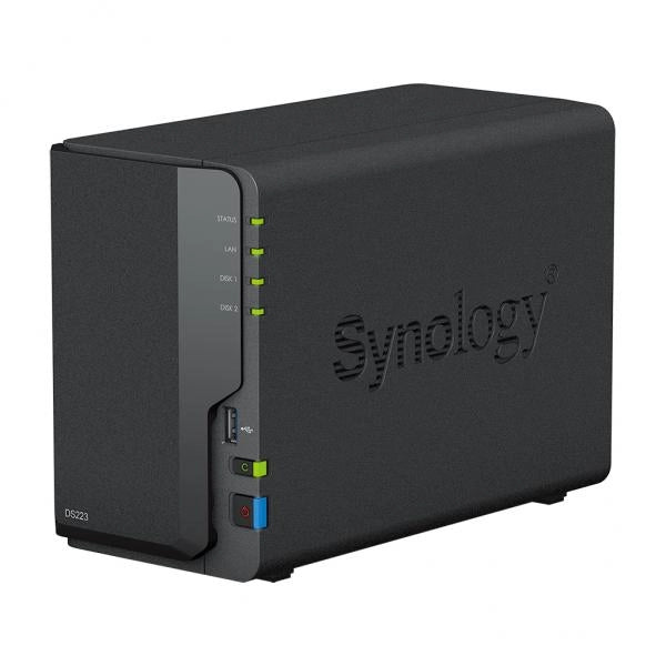 SYNOLOGY NAS TOWER 2BAY 2.5"/3.5" HDD SATA CPU Realtek RTD1619B + 2Gb Ram DDR4 + 1x Gigabit + x3 USB