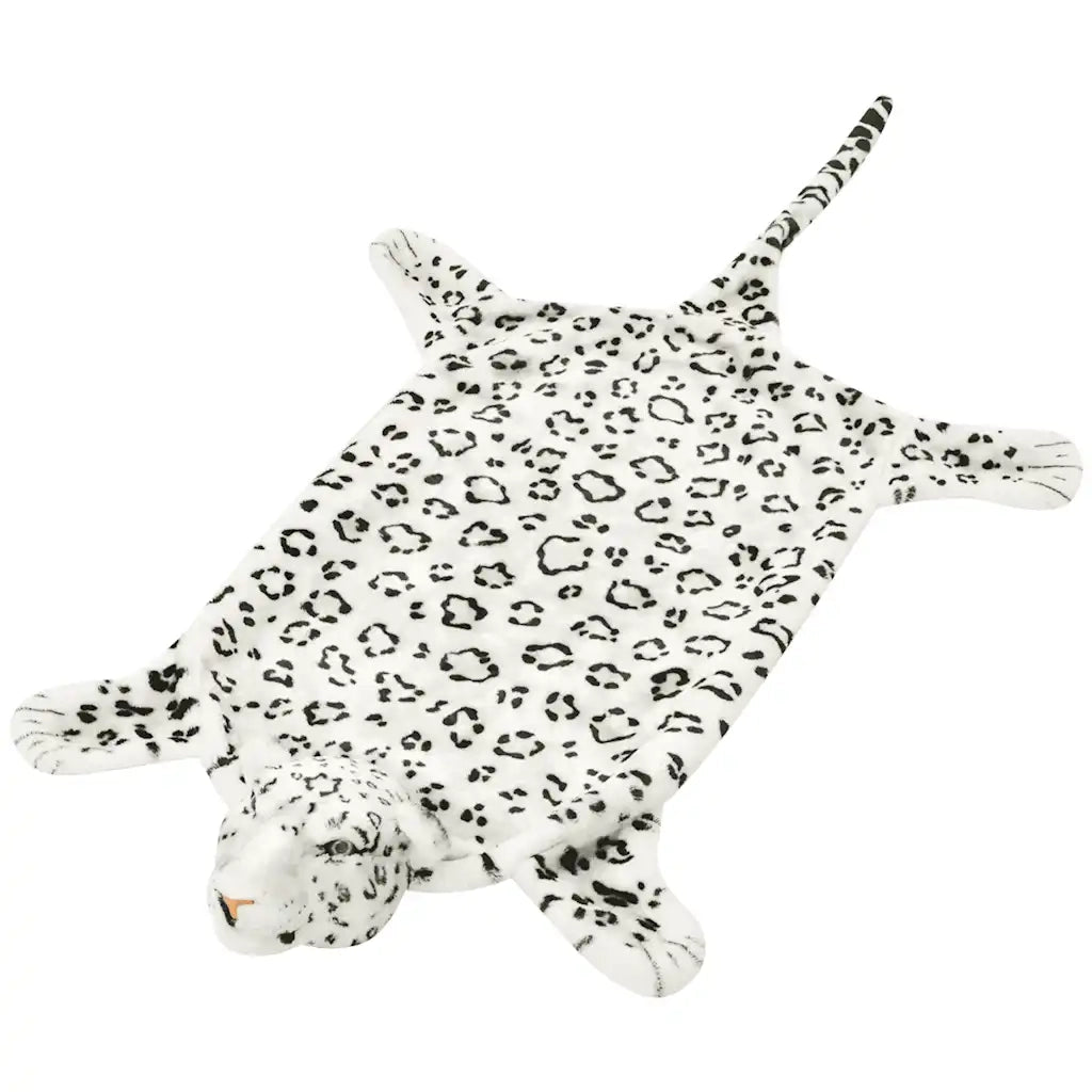 Tappeto di Peluche a Forma di Leopardo 139 cm Bianco 80171