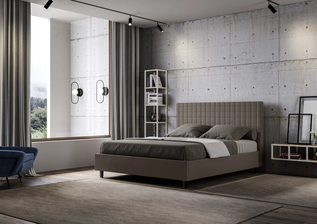 Letto Matrimoniale Large 180x190 cm con Rete Sunny Cappuccino
