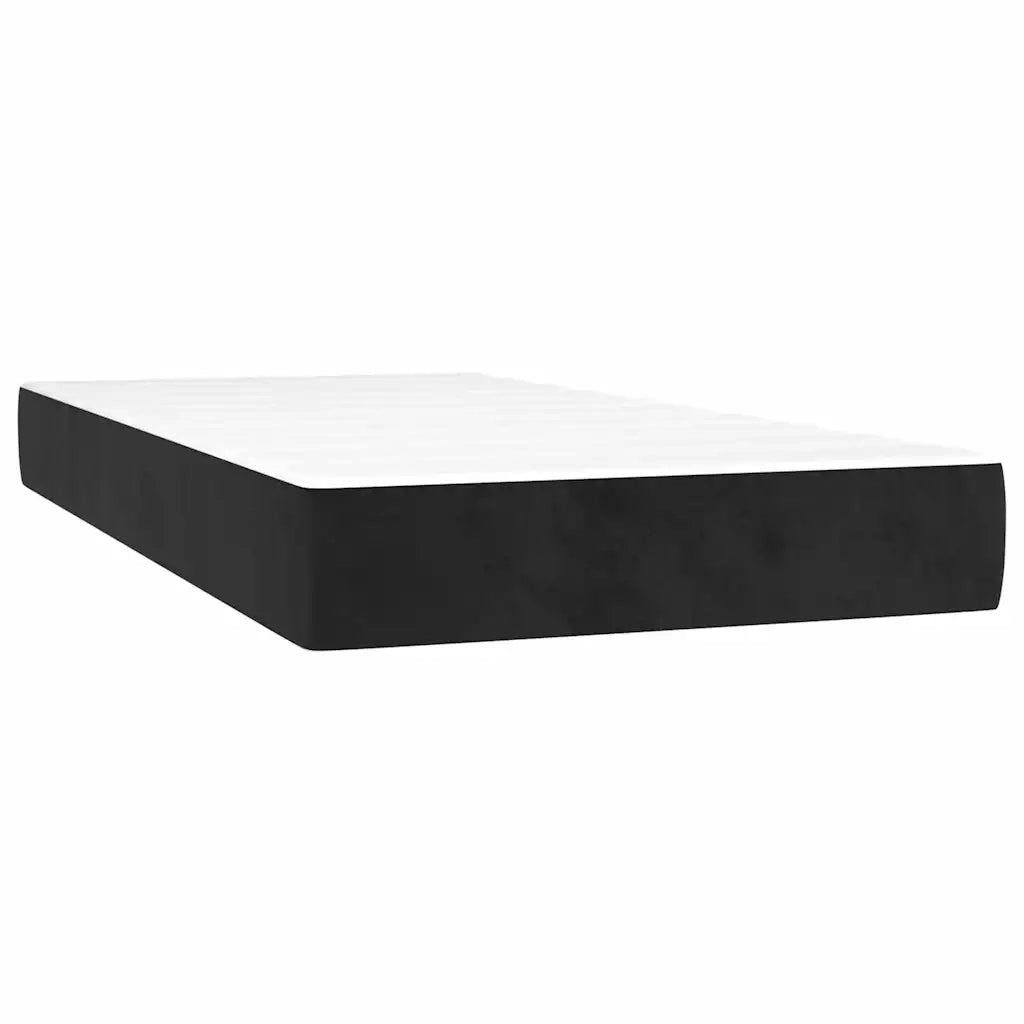 Letto a Molle con Materasso e LED Nero 90x200 cm in Velluto 3134563
