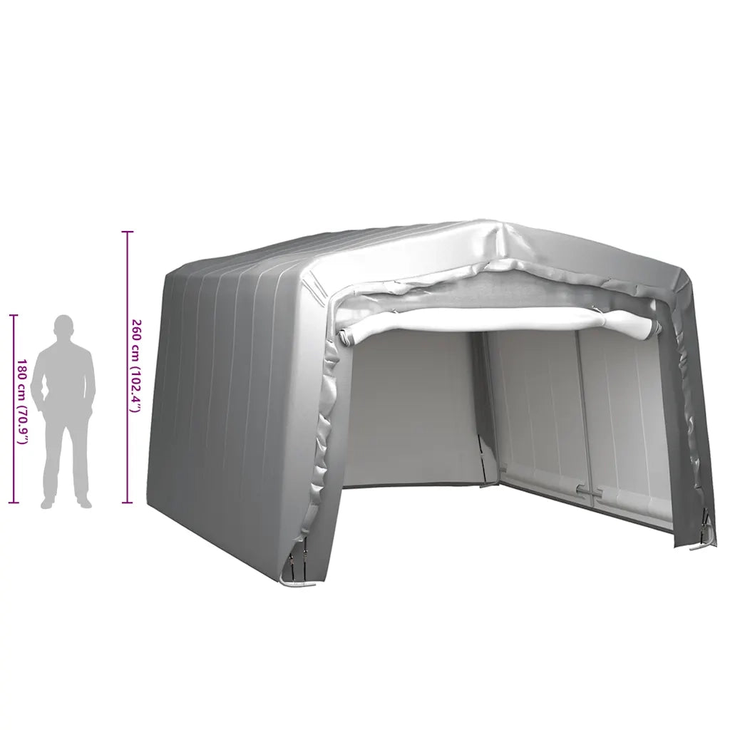 Tenda Capannone 370x370 cm Grigio Acciaio 3079591