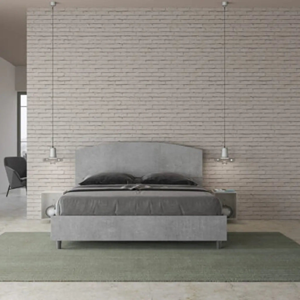 Letto matrimoniale senza rete 160x190 cemento Dora