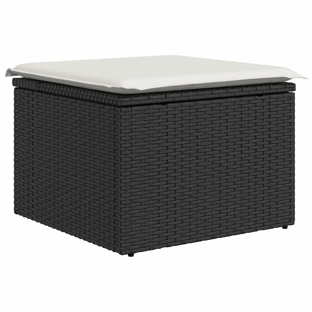 Set Divano da Giardino 8 pcs Nero e bianco Poly Rattan 3354466