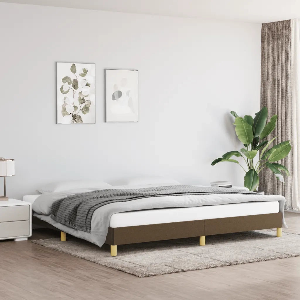 Giroletto senza Materasso Marrone Scuro 200x200 cm in Tessuto 346845