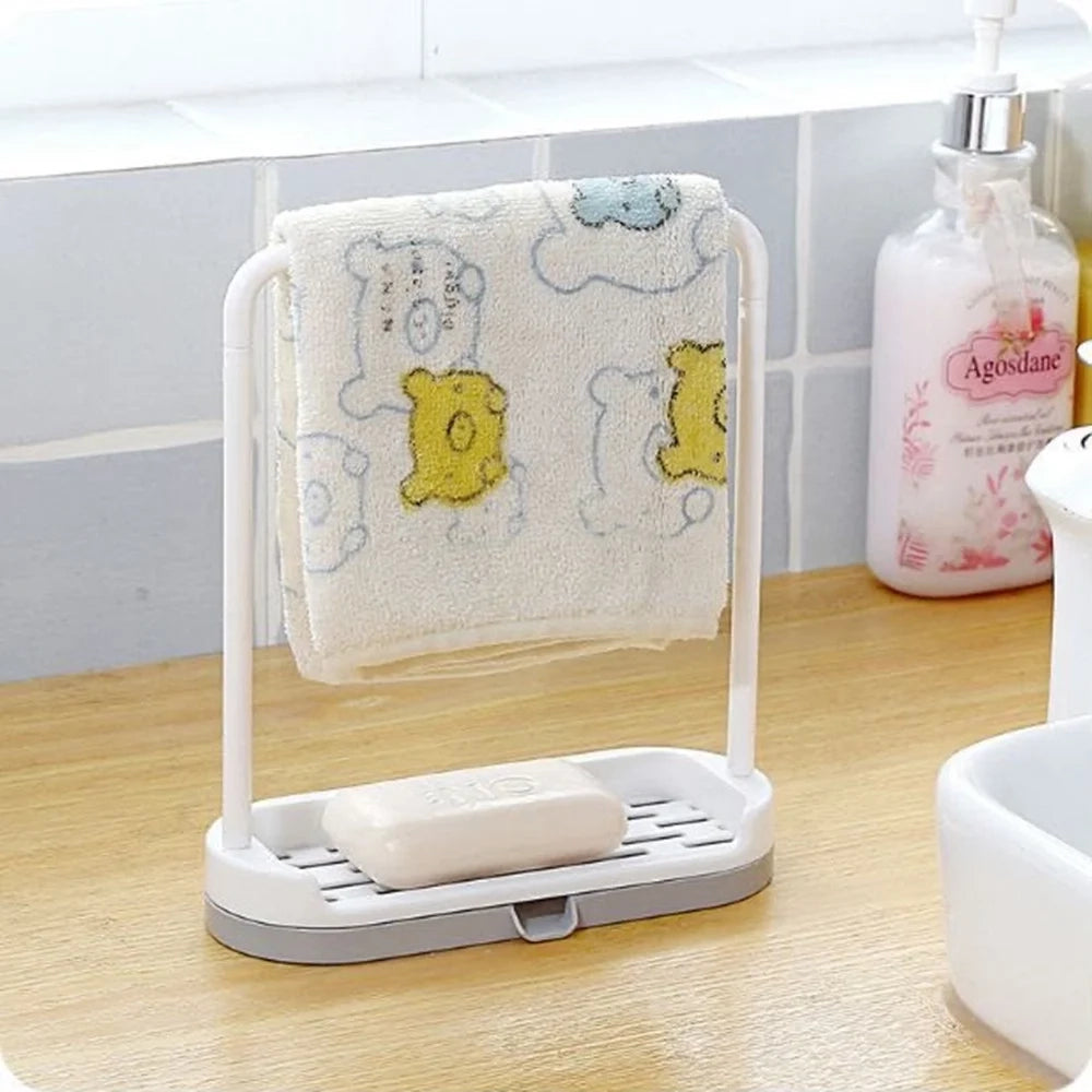 Trade Shop - Set 3pz Porta Spugna Sapone Cucina Porta Asciugamani Lavello Organizer Drenaggio Rapido -