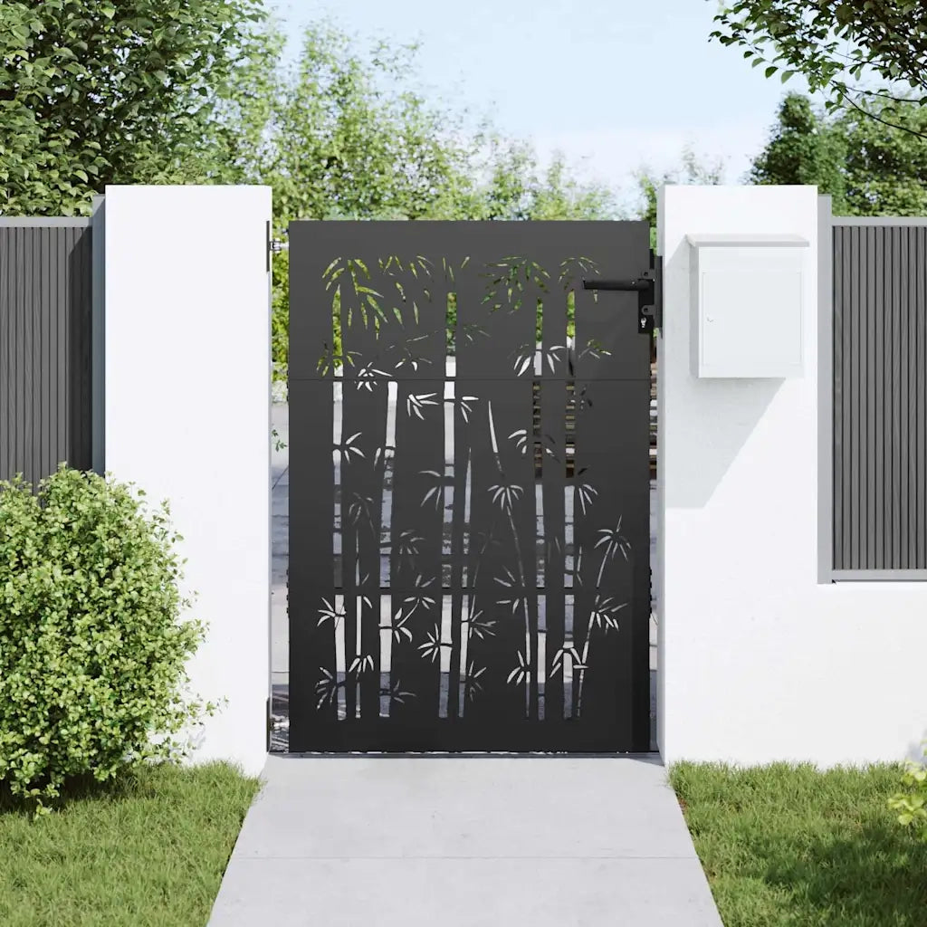 Cancello da giardino con blocco Nero 85 x 125 cm 42015870