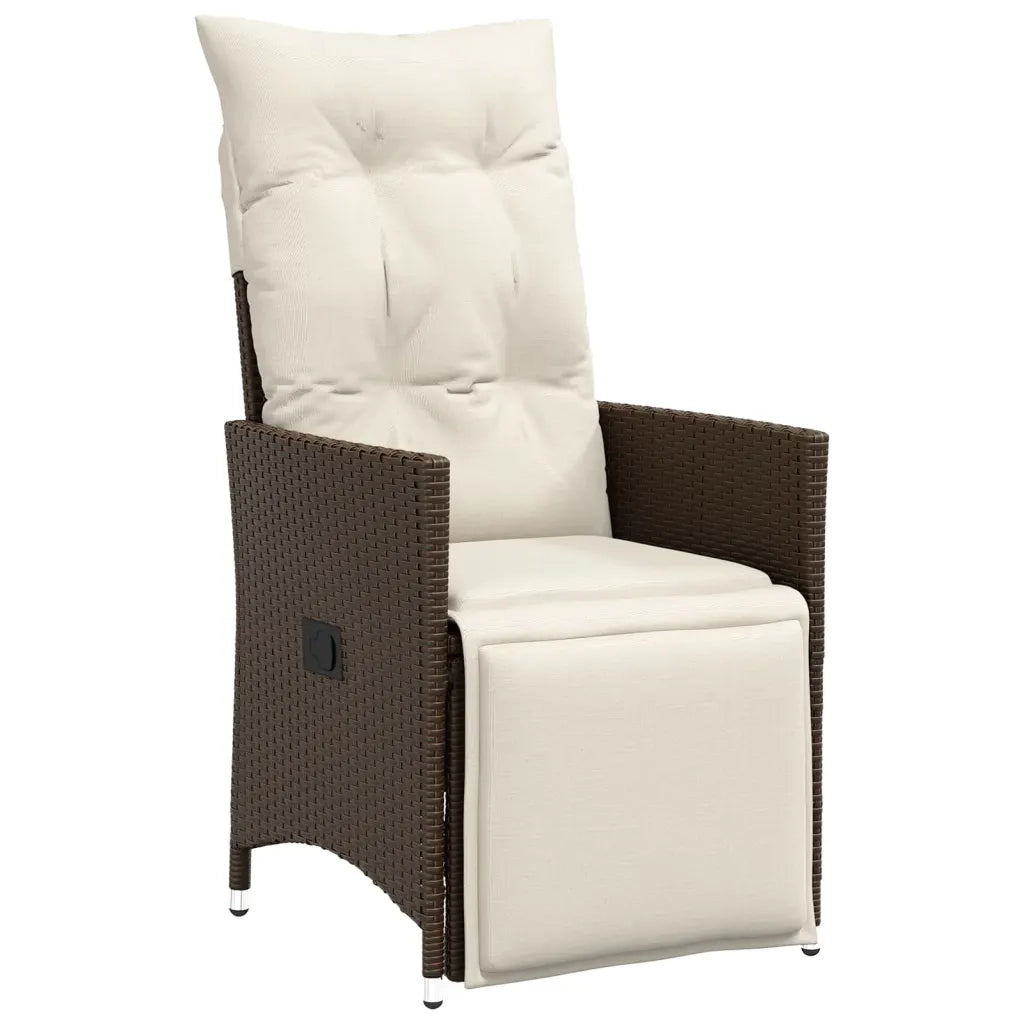Set Bistrò da Giardino 11 pz con Cuscini in Polyrattan Marrone 3277264