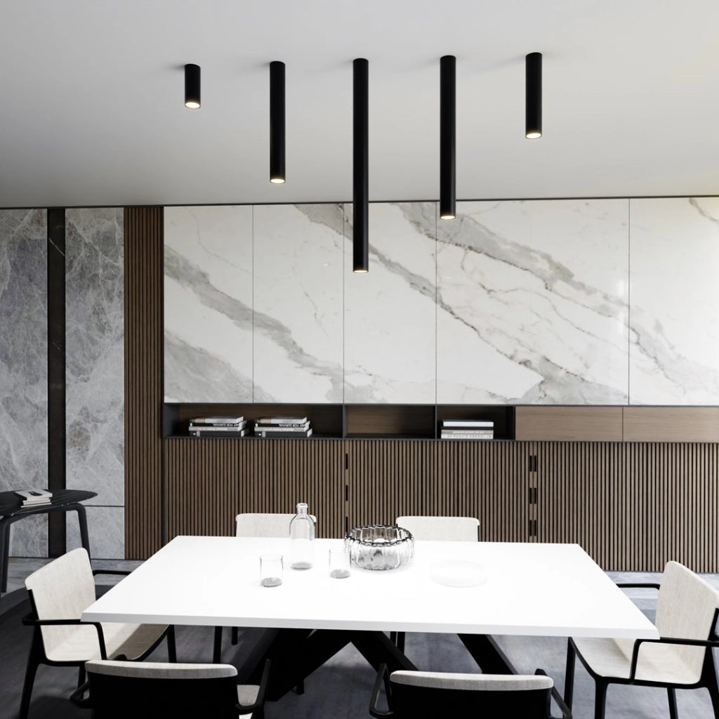 Faretto soffitto nero tondo 15cm 1xGU10 8W Emibig TECNO
