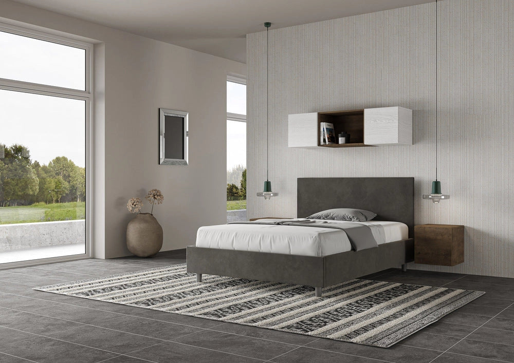 Letto Matrimoniale 160x200 cm Senza Rete Adele Grigio