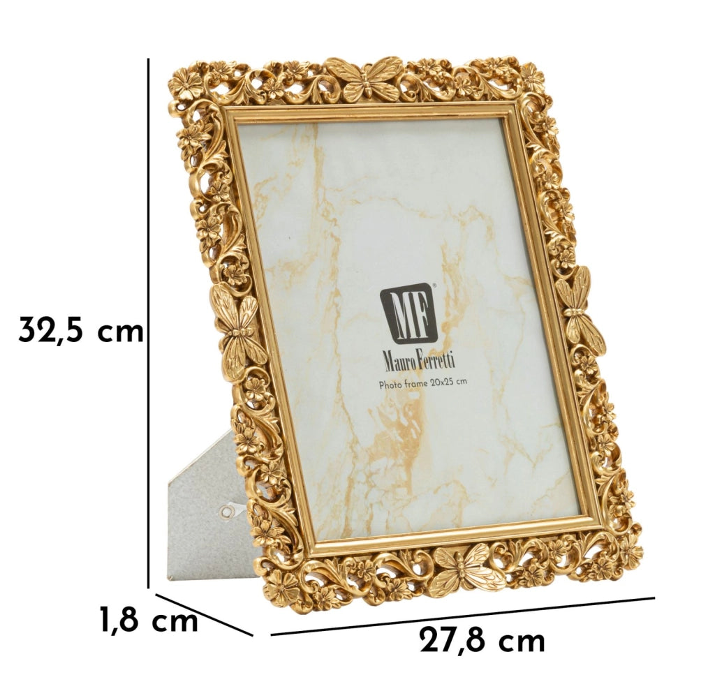 Cornice Classical 27,8x1,8x32,5 cm in Resina e Vetro Oro