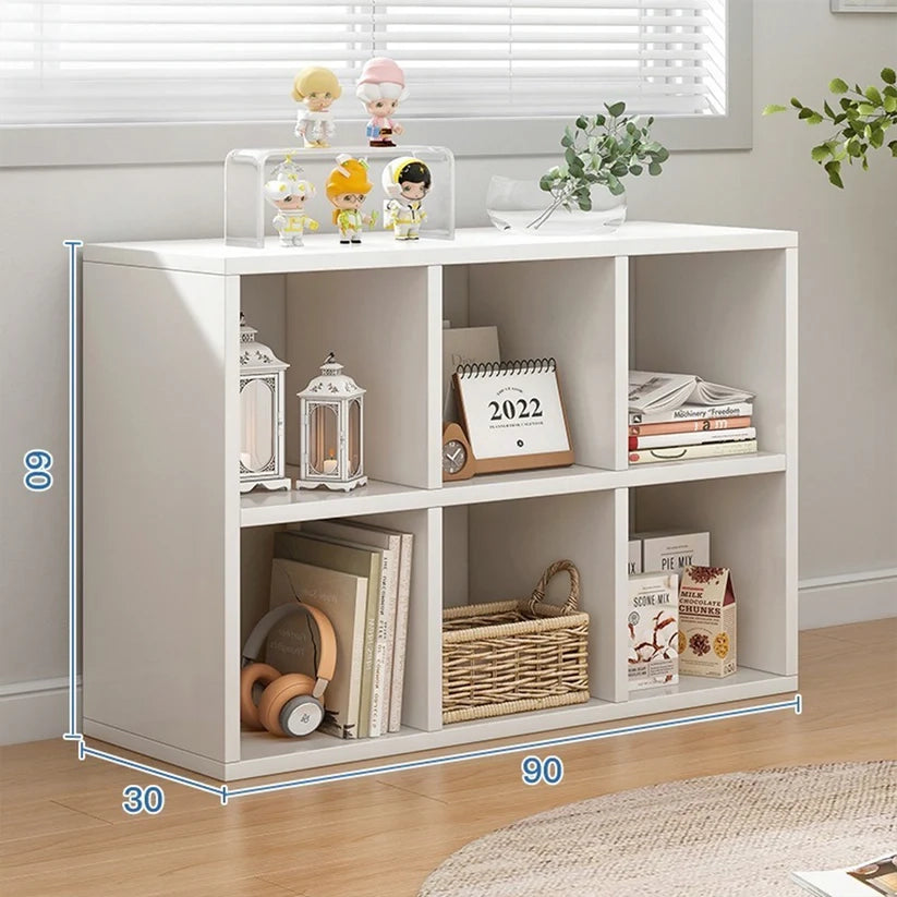 Libreria da 90x30x60 cm, in finitura bianca, ideale per ogni ambiente.