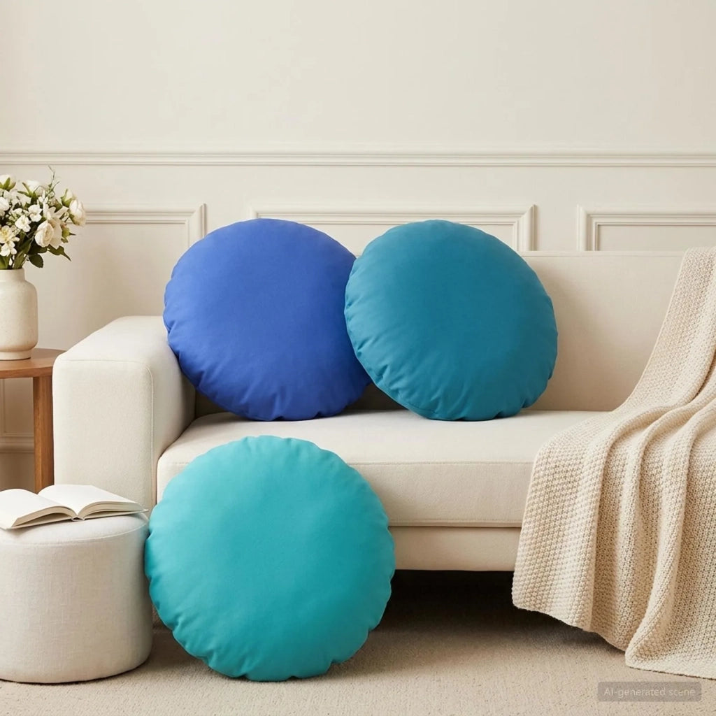 Cuscino con cuscino HEERLEN 2 pz Blu Reale Poliestere 929475