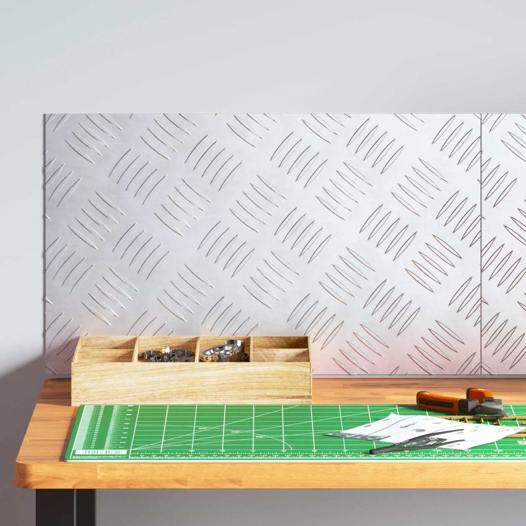 Gradini per Scale 2 pz | Tappetini per scale autoadesivi Argento 50 x 30 cm Alluminio