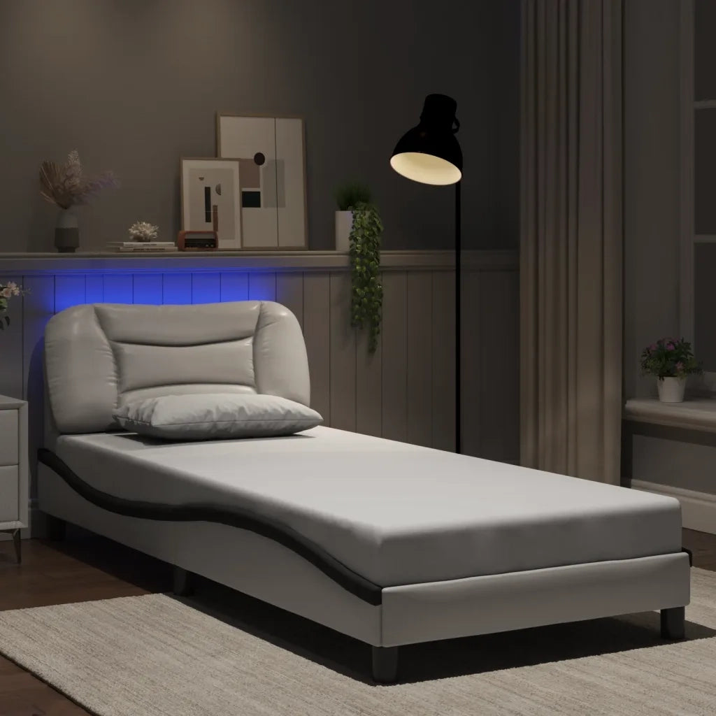 Giroletto con LED senza Materasso Hvar Bianco e Nero 80x200 cm