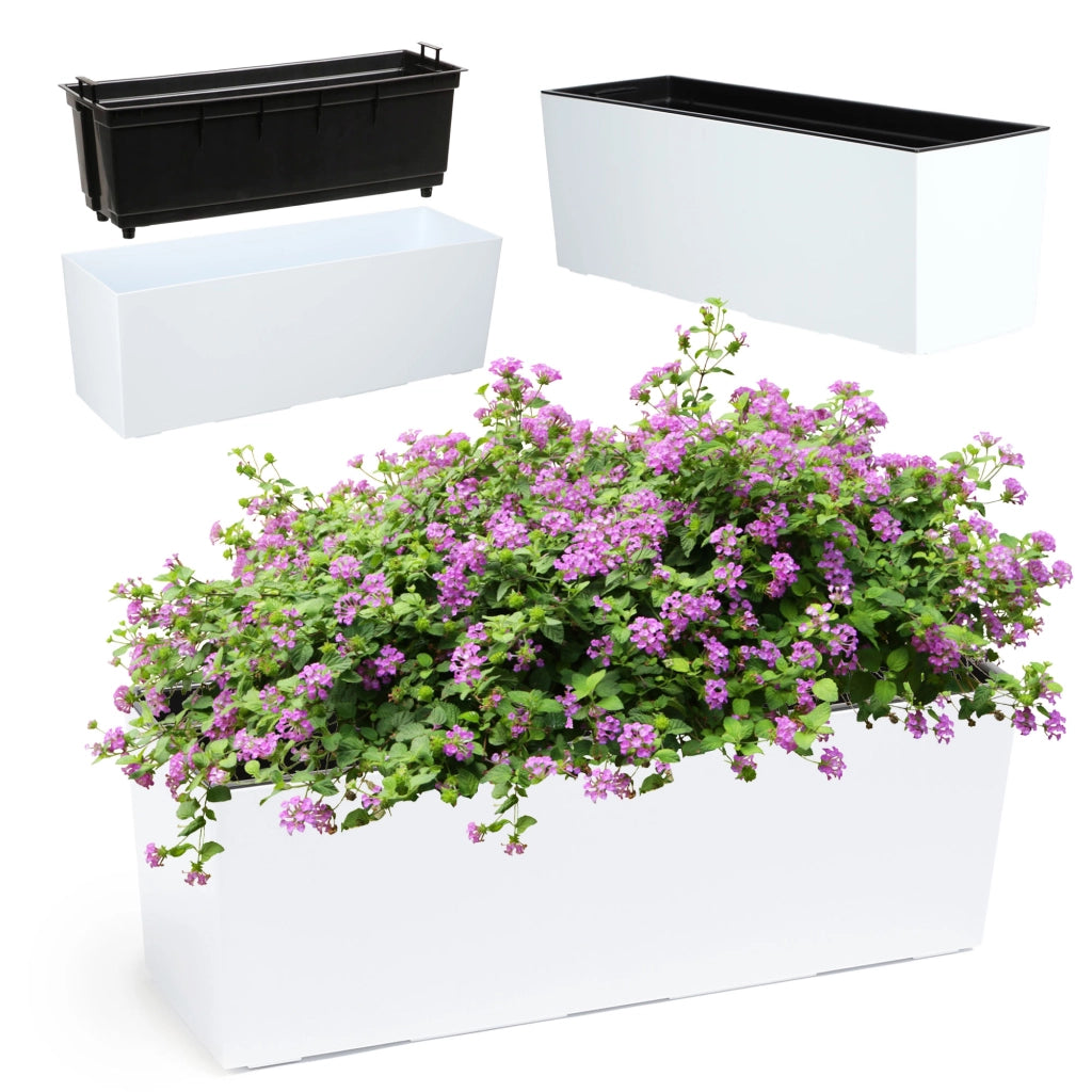 Vaso da fiori KADAX per balcone con supporto per fiori integrato per balaustra, 19x56 cm