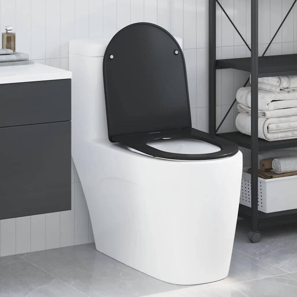 Sedile del WC Nero 47 x 36 x 3,4 cm Duroplast 42002368