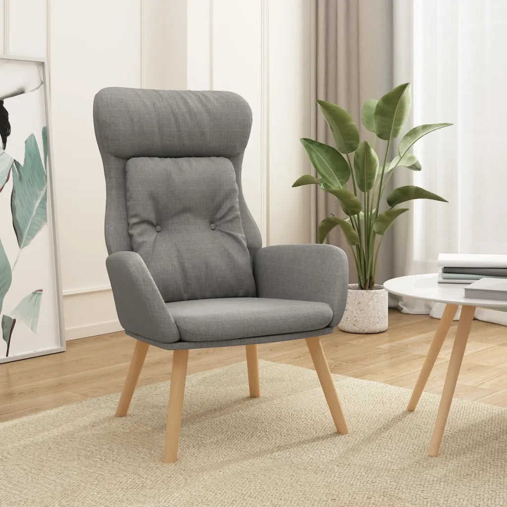Poltrona Rilassante Grigio Chiaro in Tessuto 341290