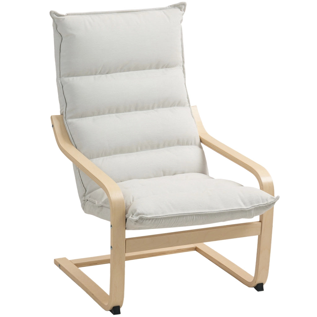 Poltrona relax moderna con braccioli ¨C Minimal ¨C Cr¨¨me 67x83x105 cm