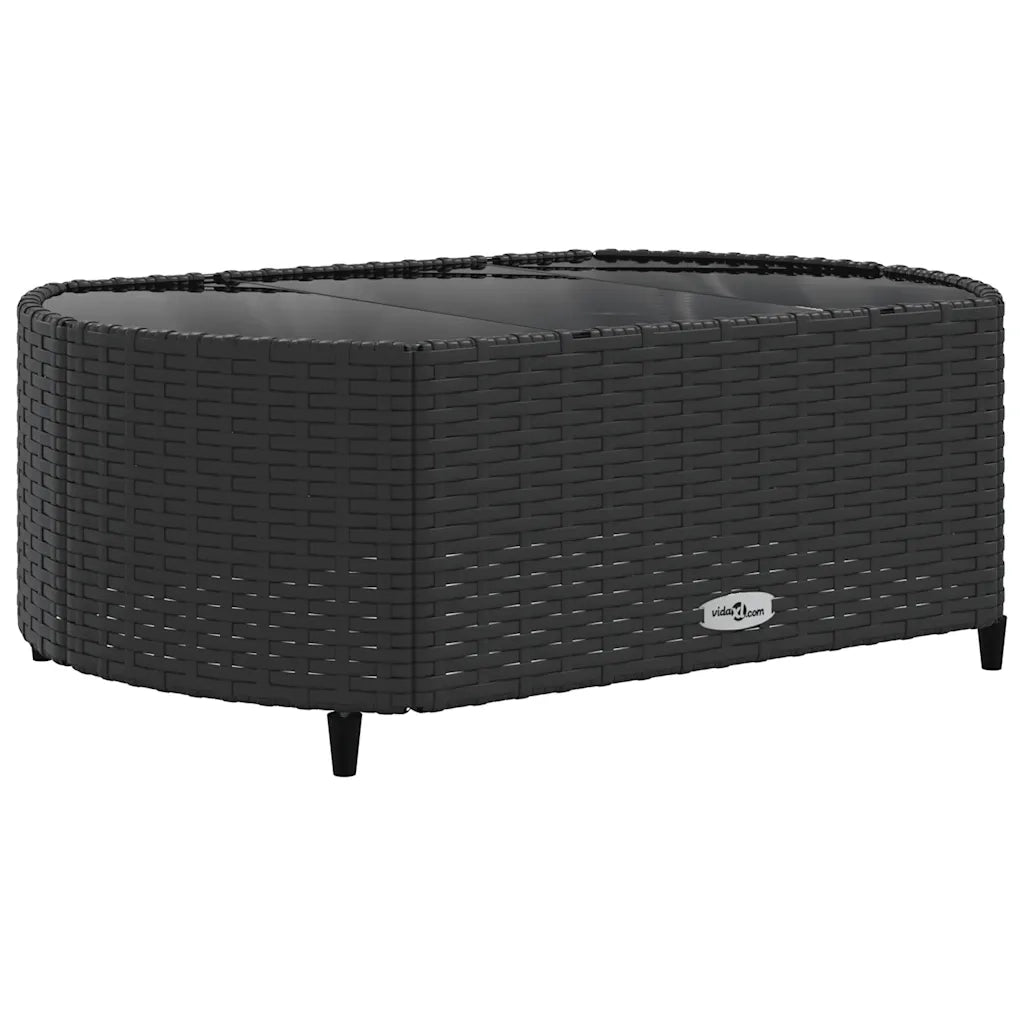Set Divani da Giardino 4 pz con Cuscini Nero in Polyrattan
