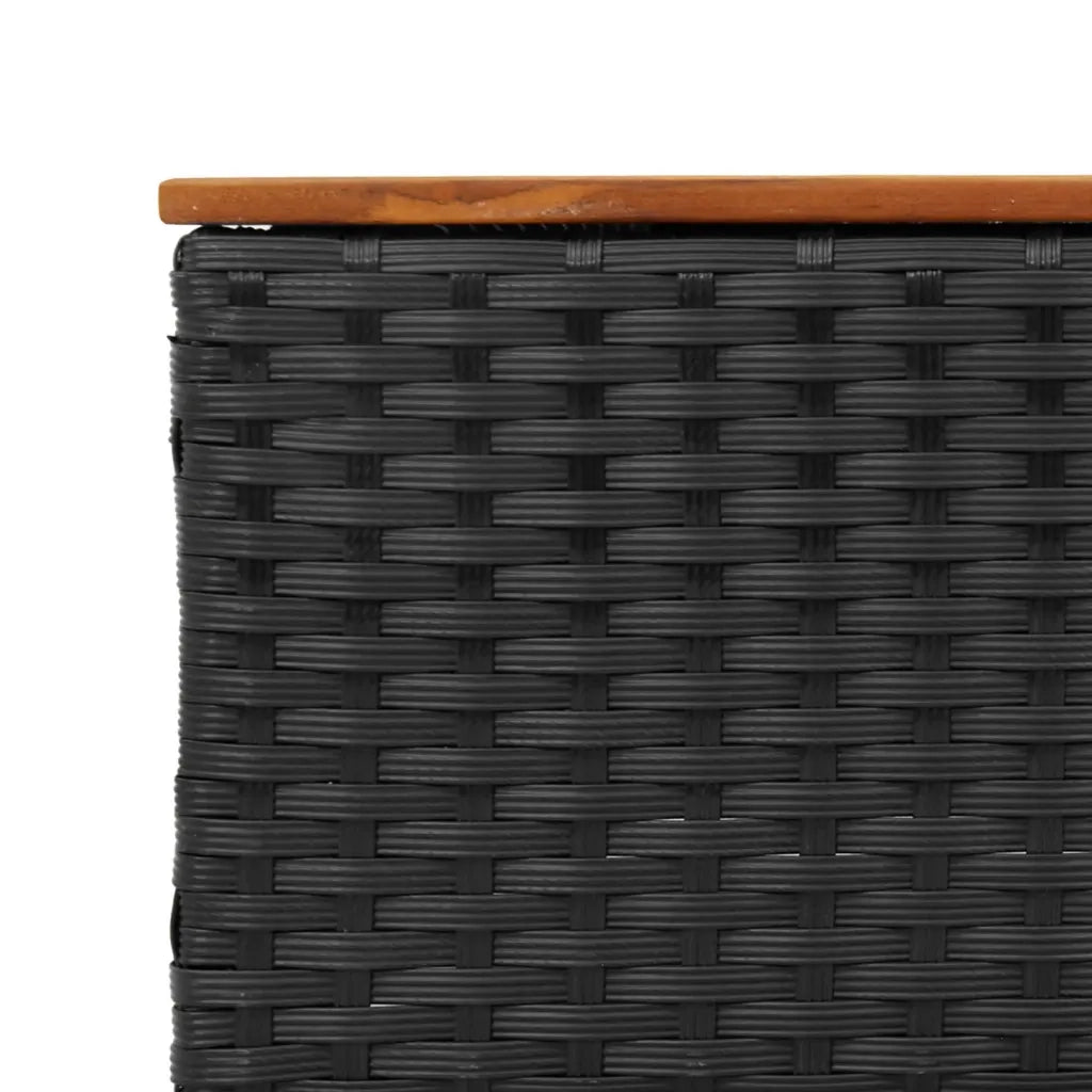 Set Divani da Giardino 5 pz con Cuscini Nero Polyrattan Acacia 3213537