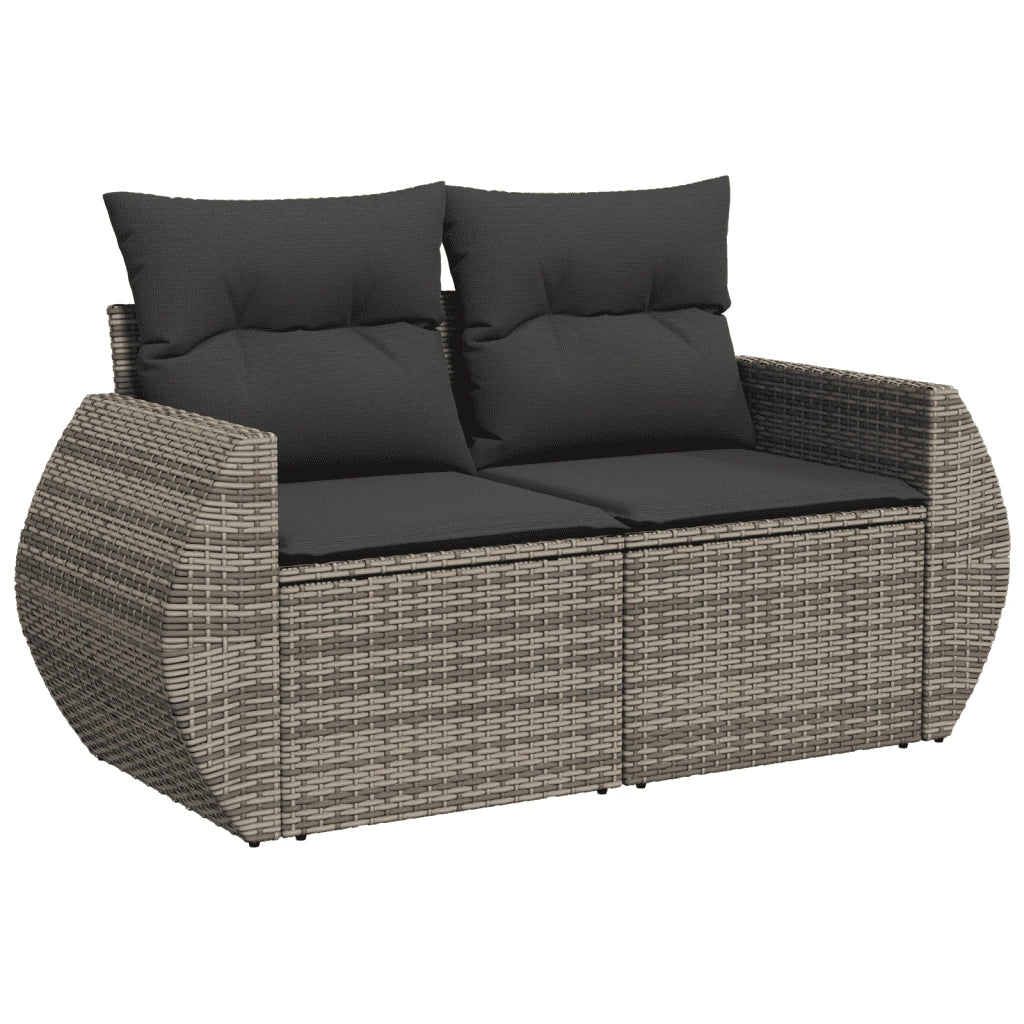 Set Divano da Giardino 10 pz con Cuscini Grigio in Polyrattan 3268760