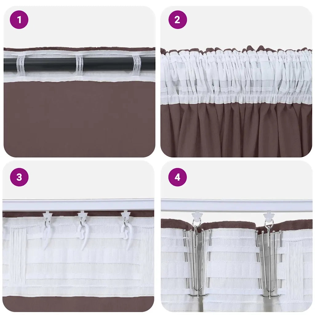 Tende in Velluto con tende 2 pcs Marrone 245 x 140 cm Velluto 4107696