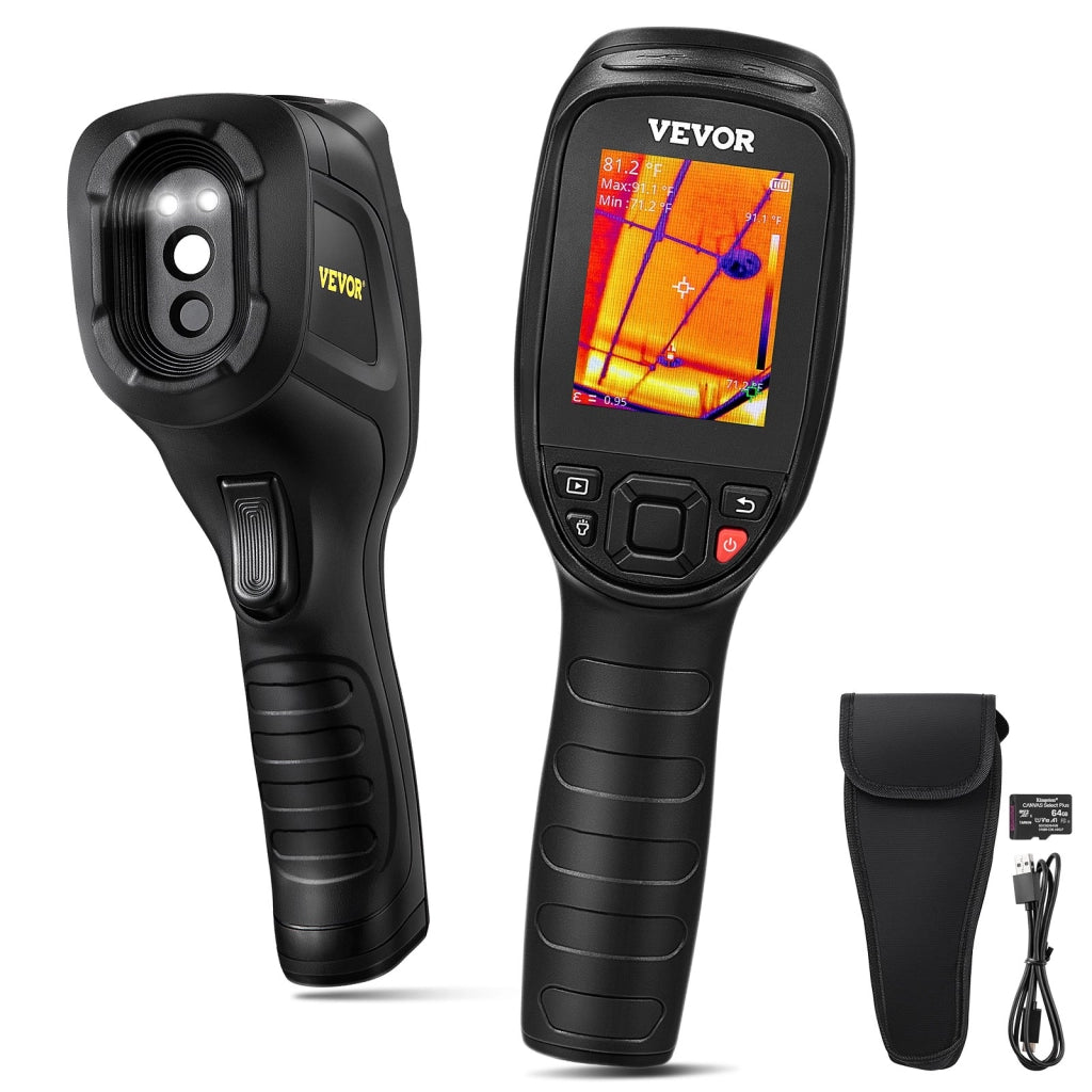 Termocamera a infrarossi portatile 240x180 pixel, sensibilità termica 40 mK, da -20℃ a 550℃, scheda SD 64 GB, IP54, per officina e fai da te