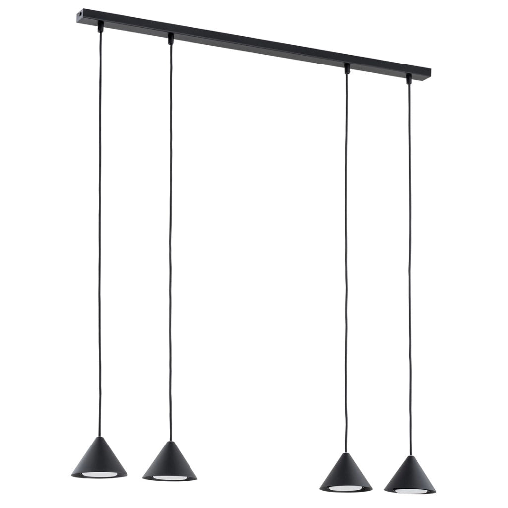 Lampada a sospensione nera 4 luci GX53 Emibig ELIT