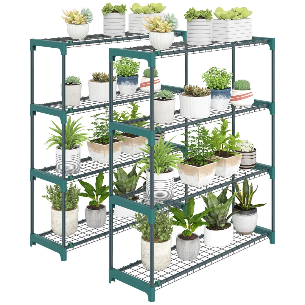 Set 2 Supporti Piante 4 Livelli ¨C Minimal ¨C Verde Metallo