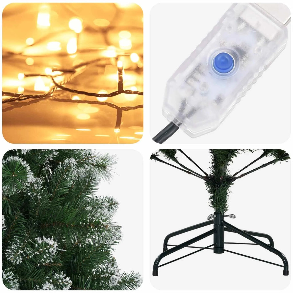 Albero di Natale artificiale 180 cm 300 LED Bianco caldo 3461237