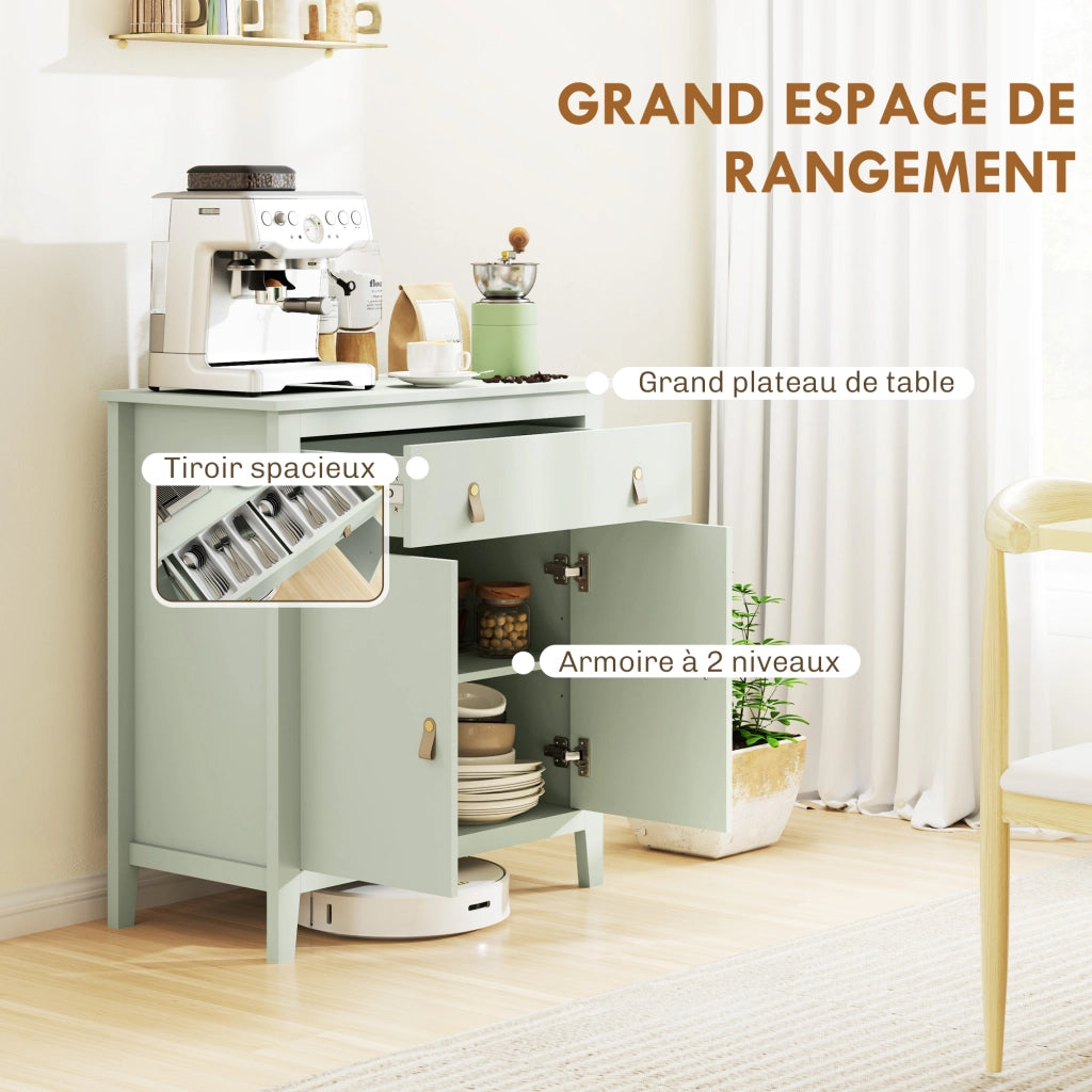 Cassettiera con ante e ripiani ¨C Minimal ¨C verde chiaro 80x40x90