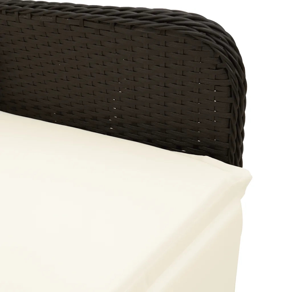 Set Bistrò da Giardino 9 pz con Cuscini in Polyrattan Nero 3277132