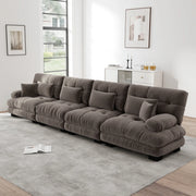 Divano Angolare Modulare 4 Posti ¨C Xylo ¨C Chenille Marrone, Sofa Letto