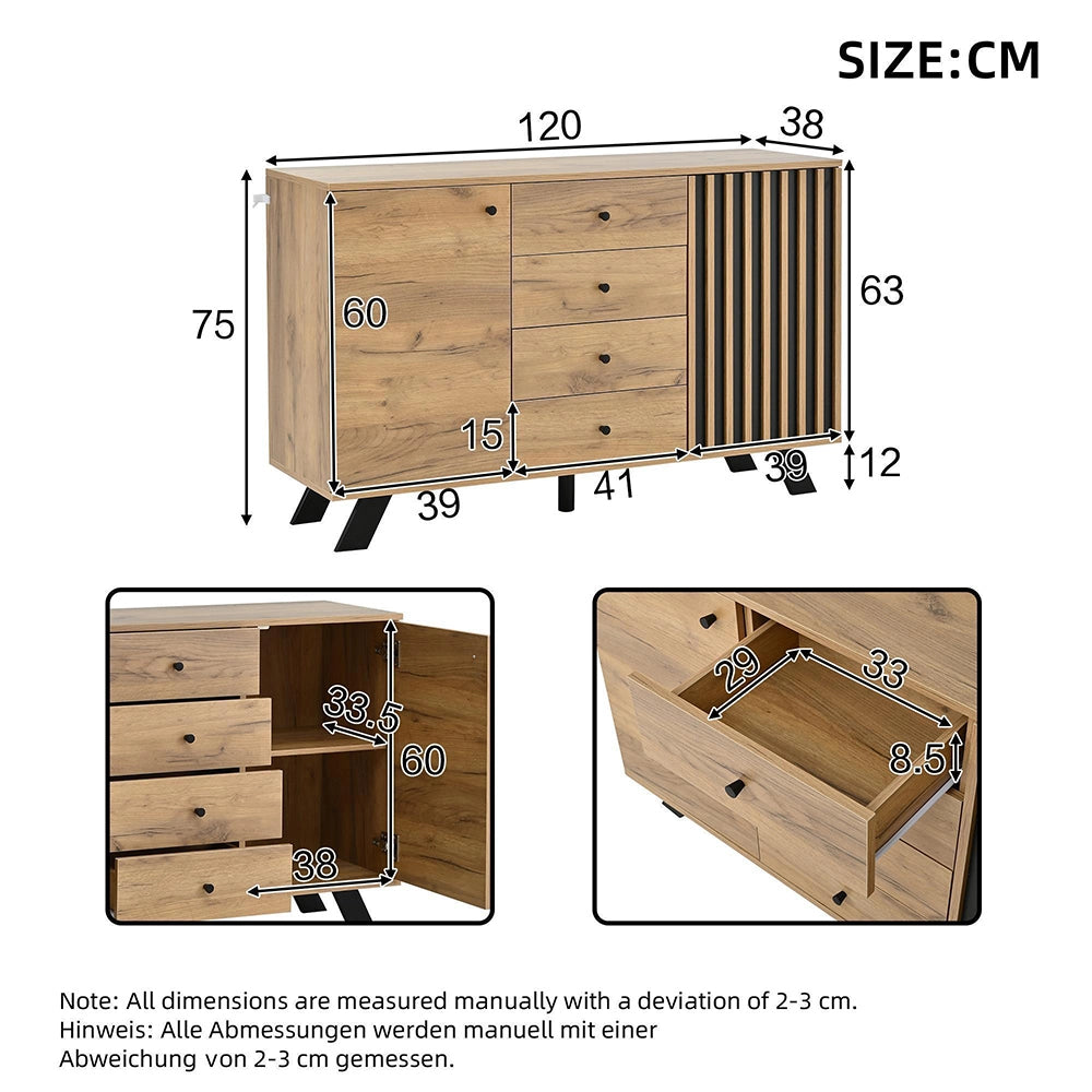 Set salotto - Xylo - Buffet 120cm+TV 150cm 5 ripiani
