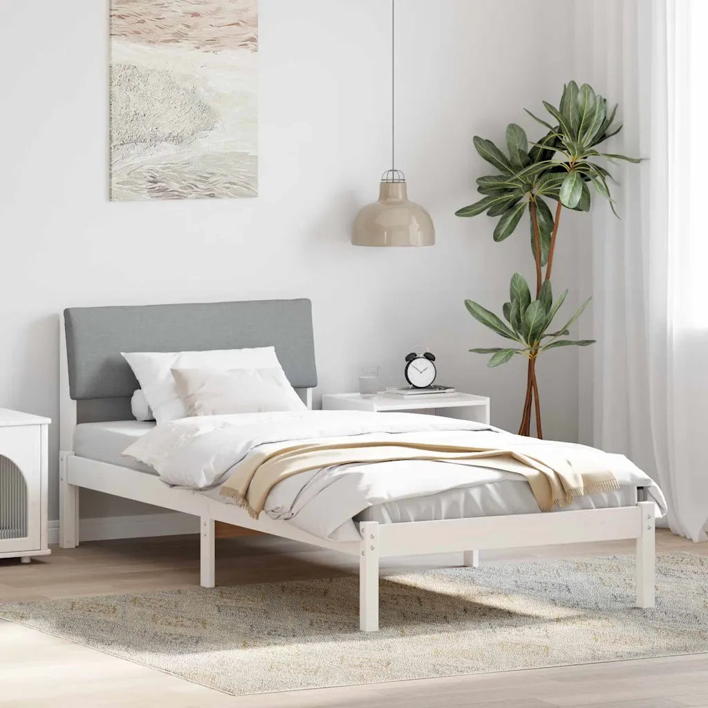 Struttura del Letto Bianco e grigio chiaro 100 x 200 cm 878563