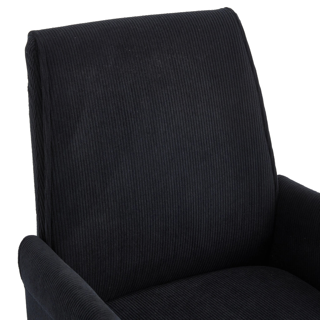 SEDIA Ufficio Ergonomica Girevole Nero Velluto a coste Base Oro