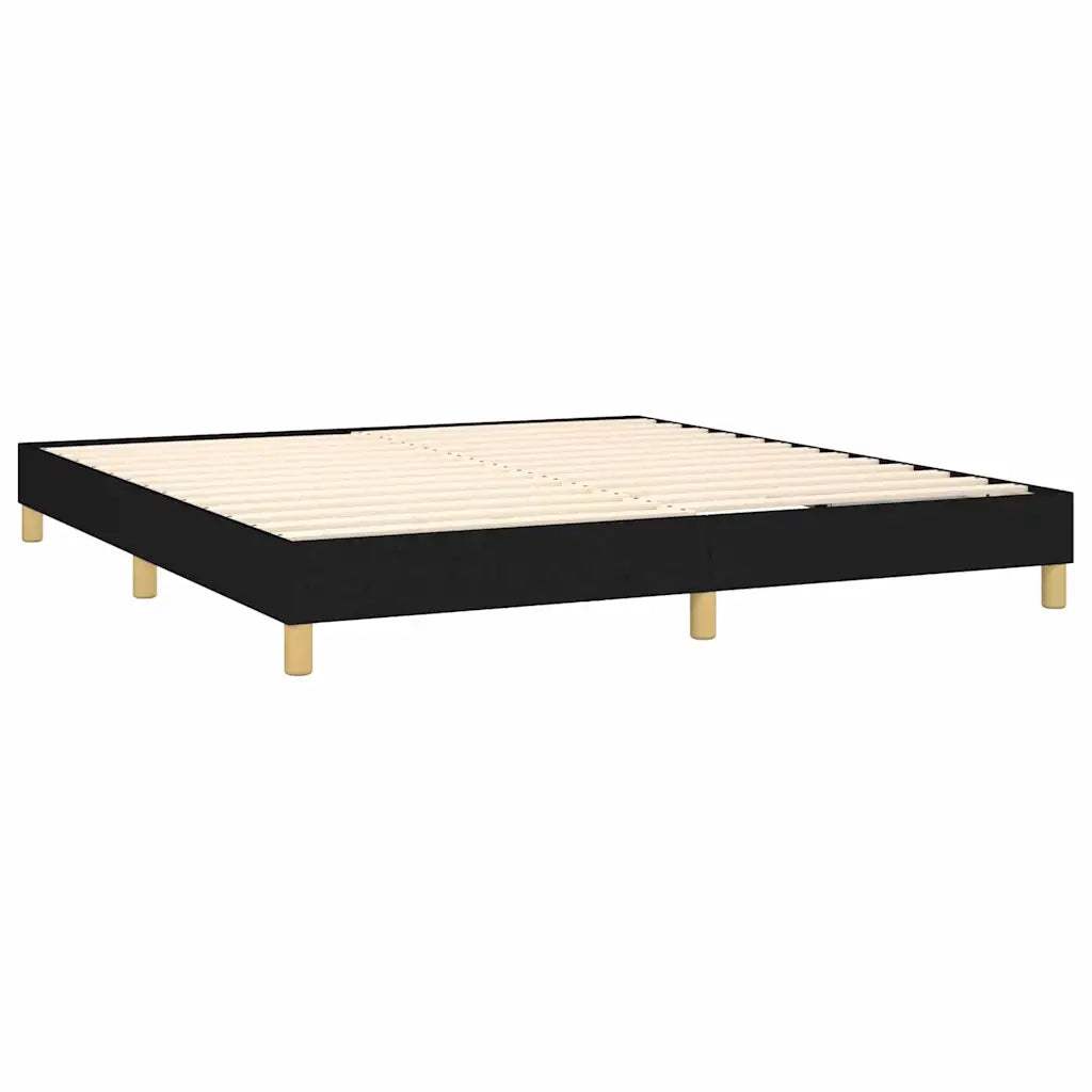 Letto a Molle con Materasso e LED Nero 180x200cm in Tessuto 3133575