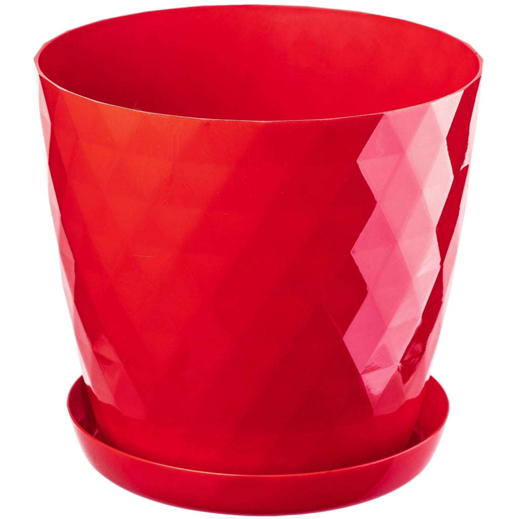 Vaso da fiori in plastica KADAX con supporto, coprivaso, 12 cm, rosso, Kadax