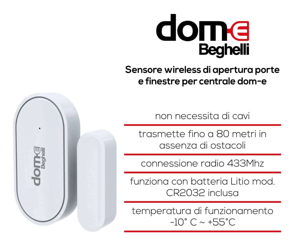 Sensore di Apertura di Porte e Finestre Dome Beghelli