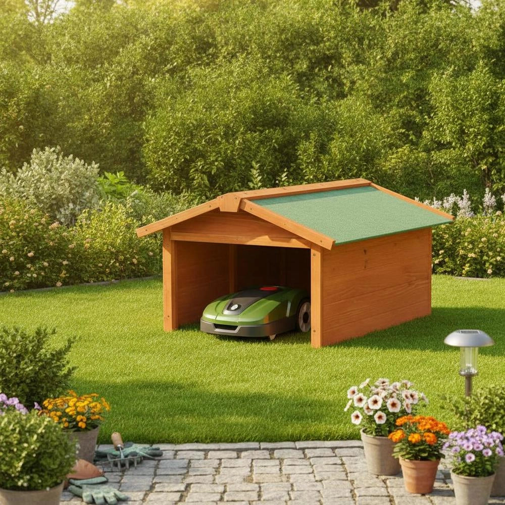 Robot Lawnmower Garage 72x87x50 Cm Solid Fir Wood
