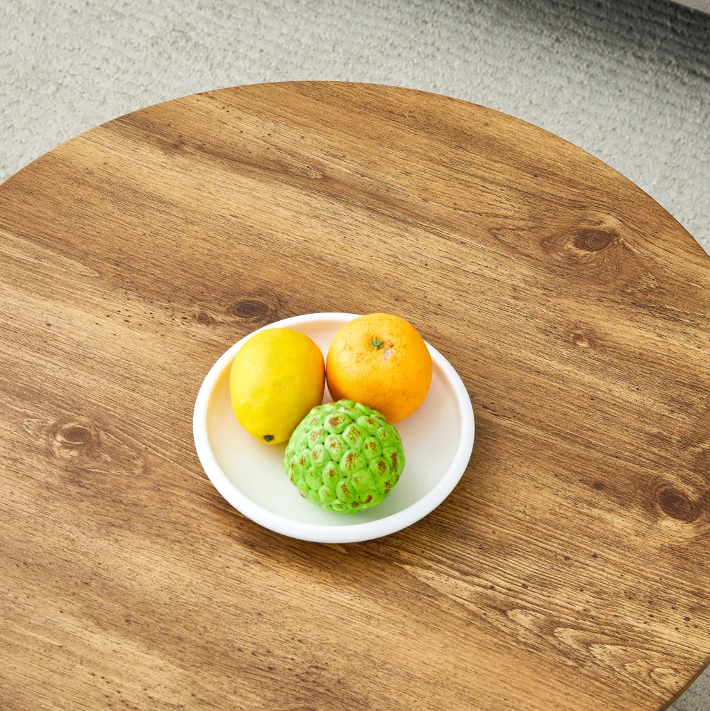 TAVOLINO ROTONDO 50 cm Effetto legno MDF