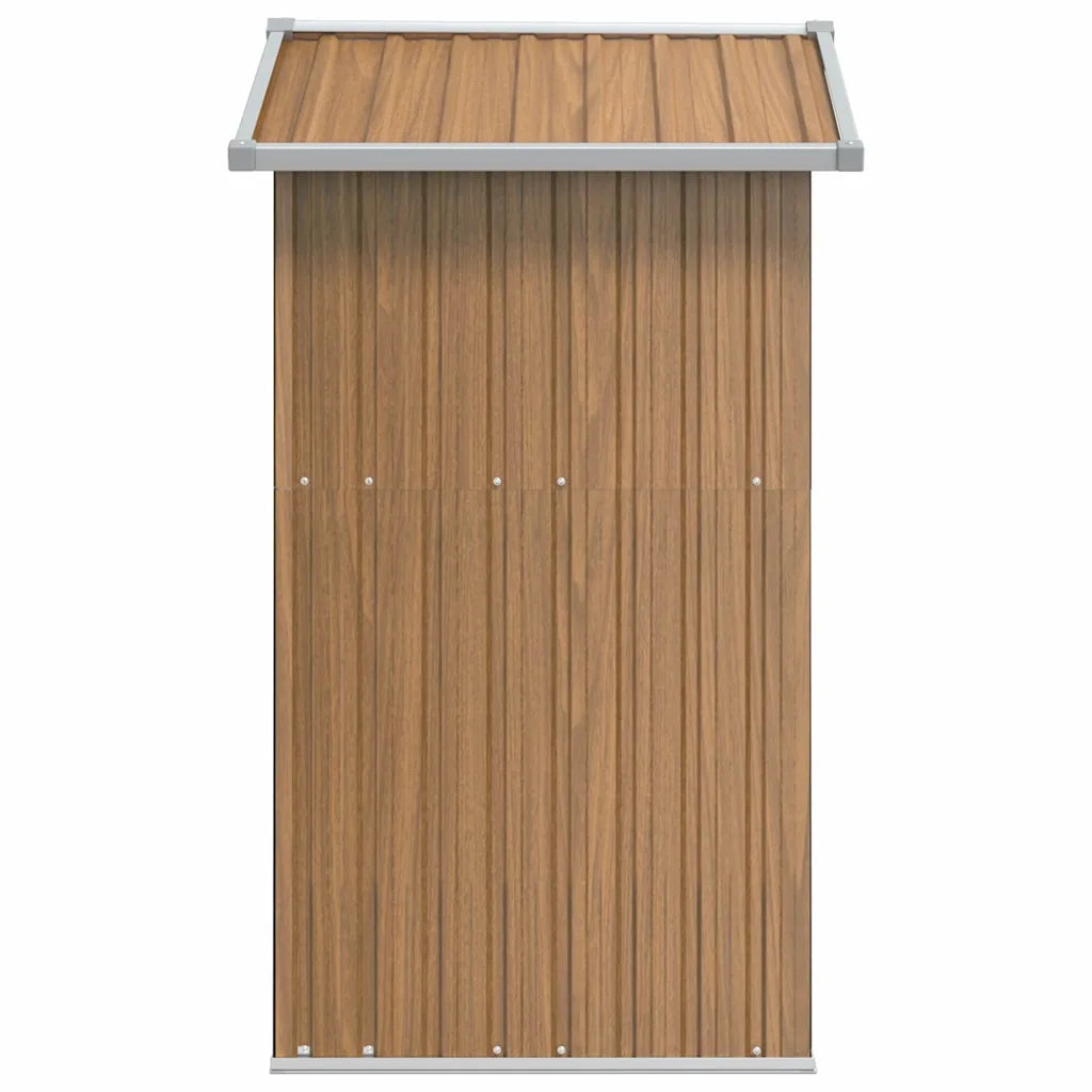Casetta da giardino marrone 126x97,5x177 cm in acciaio zincato 316236