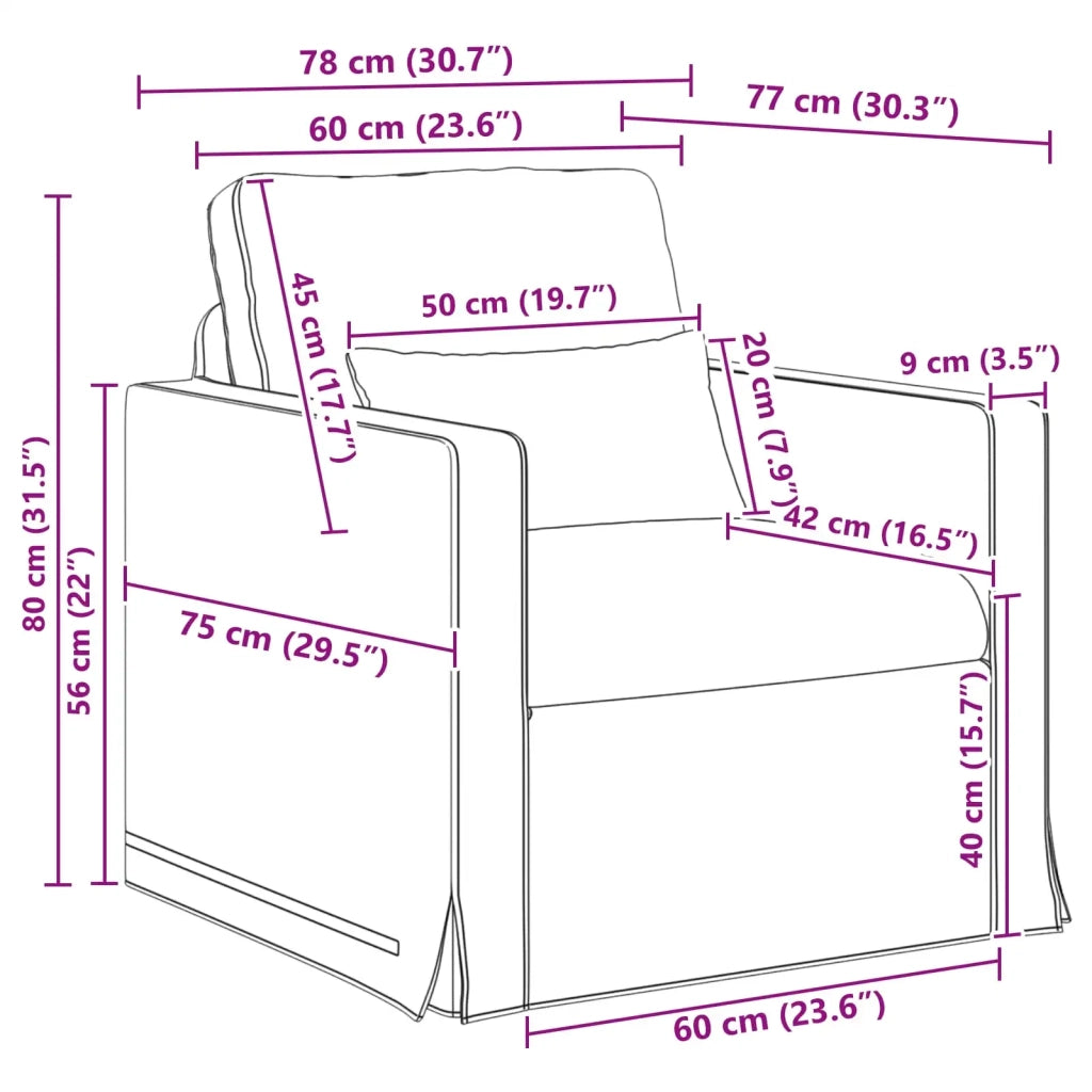 Divano Crema 78 x 78 x 80 cm Tessuto 42024353