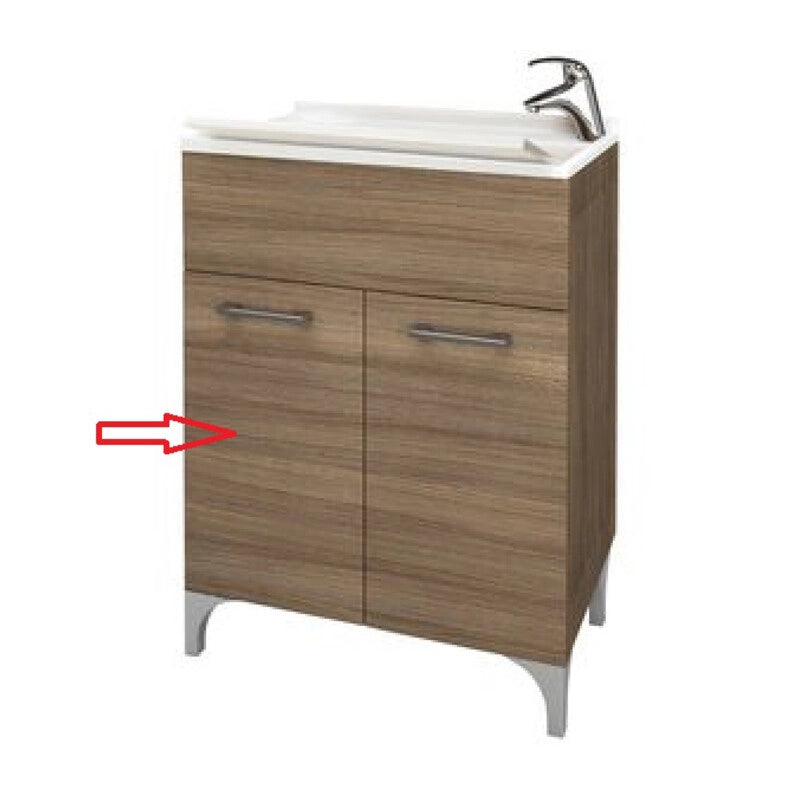 Anta SX per Lavatoio Legno 60 x 50 cm Rovere Fumo 4299