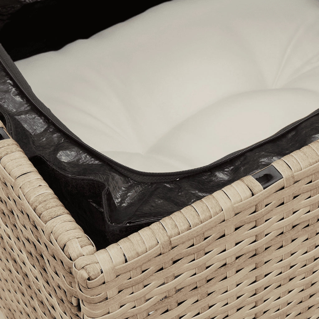 Set Divano da Giardino 5 pz con Cuscini Beige in Polyrattan 3254855