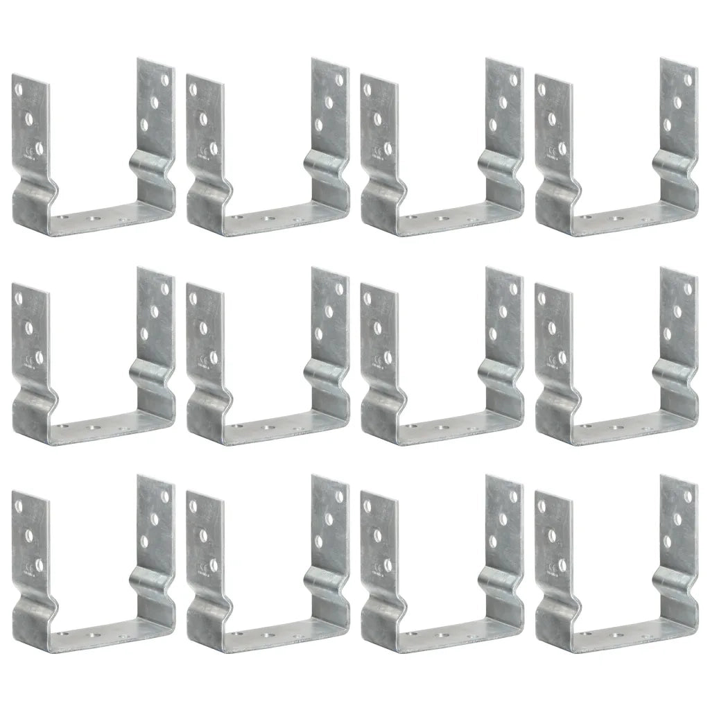 Picchetti per Recinzione 12pz Argento 14x6x15cm Acciaio Zincato 145343