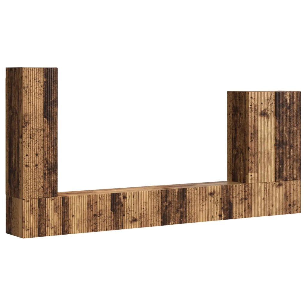 Set di Mobiletto da TV a Parete 6 pcs Legno vecchio 3408959