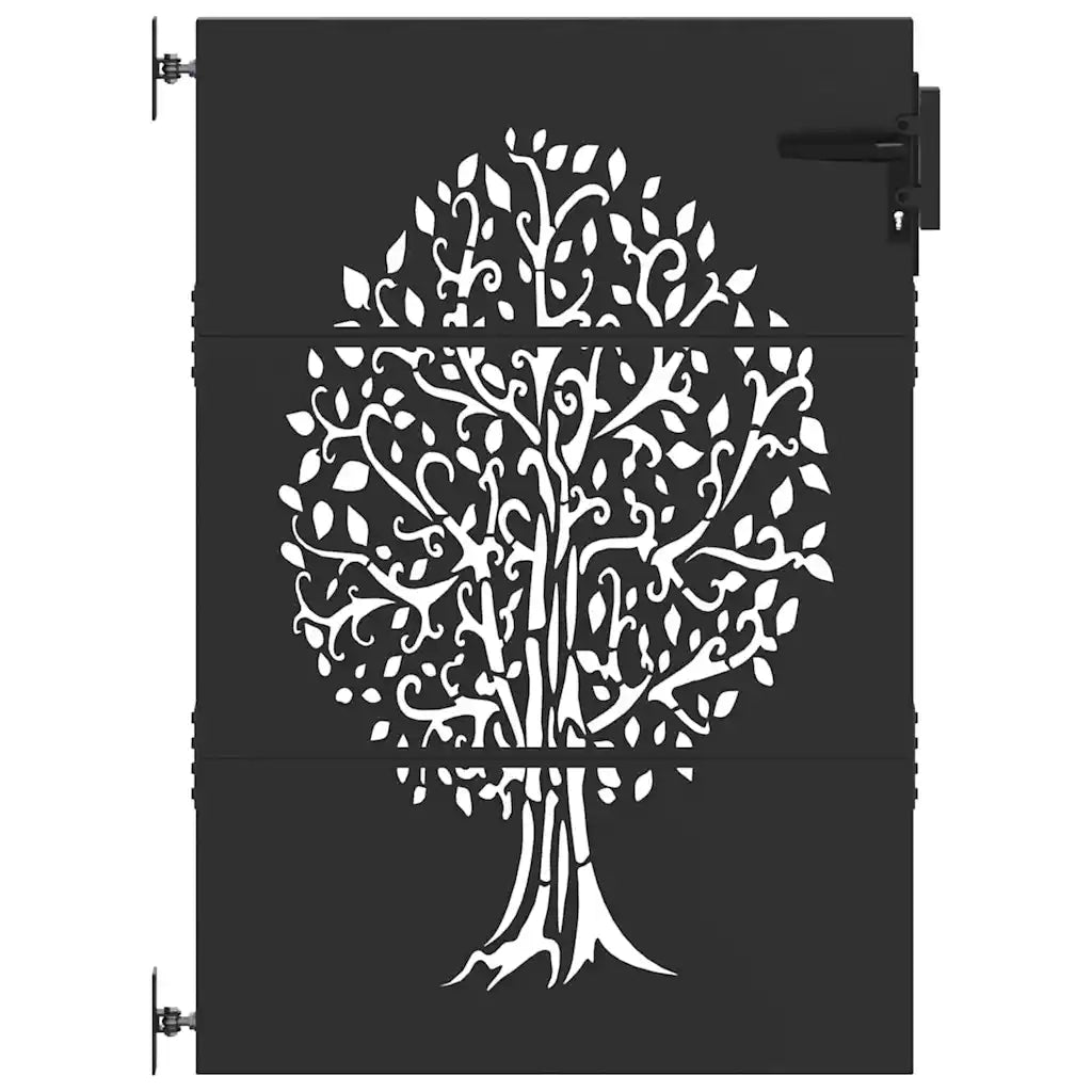 Cancello da giardino con blocco Nero 85 x 125 cm 42015860