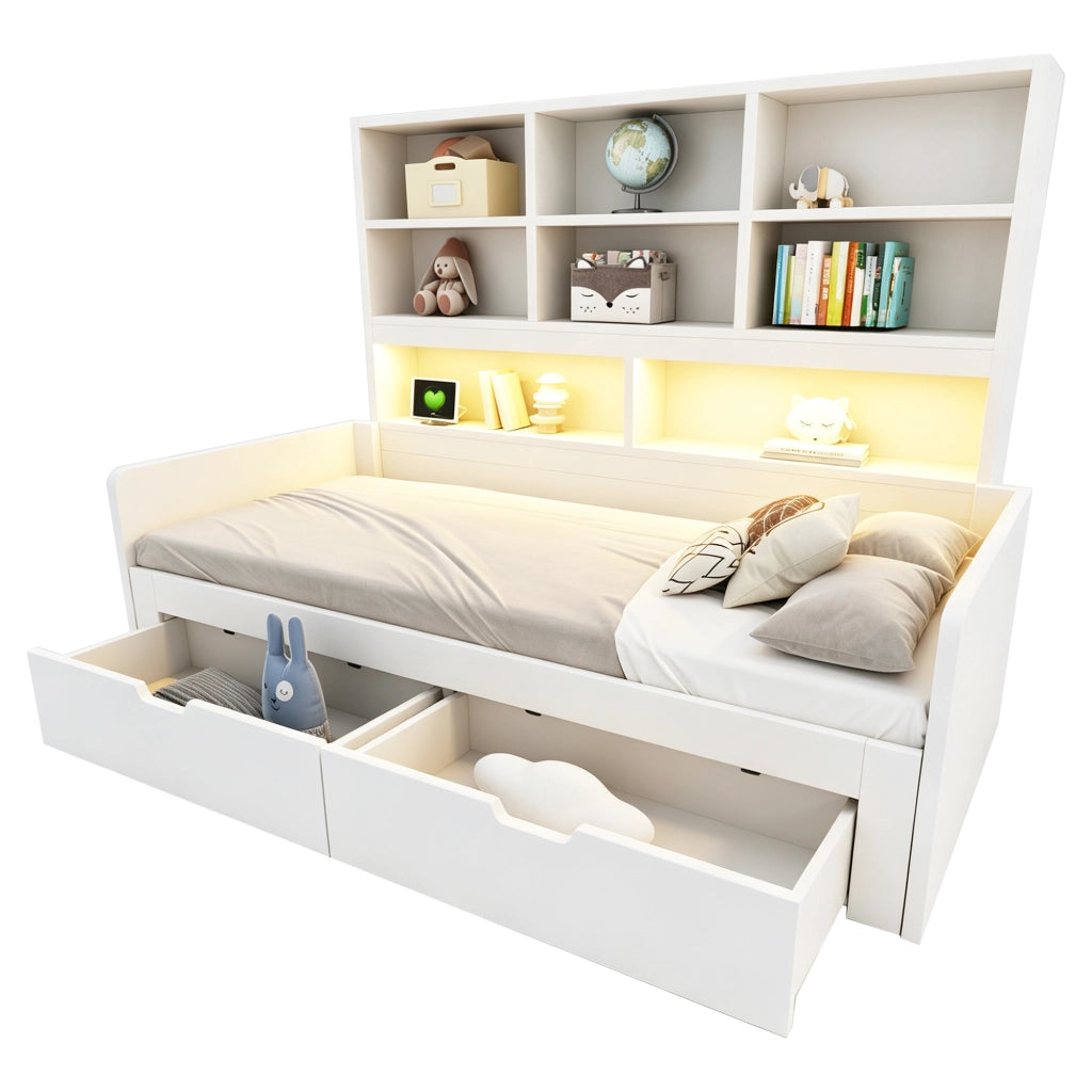 letto in mdf bianco 90 x 200 cm